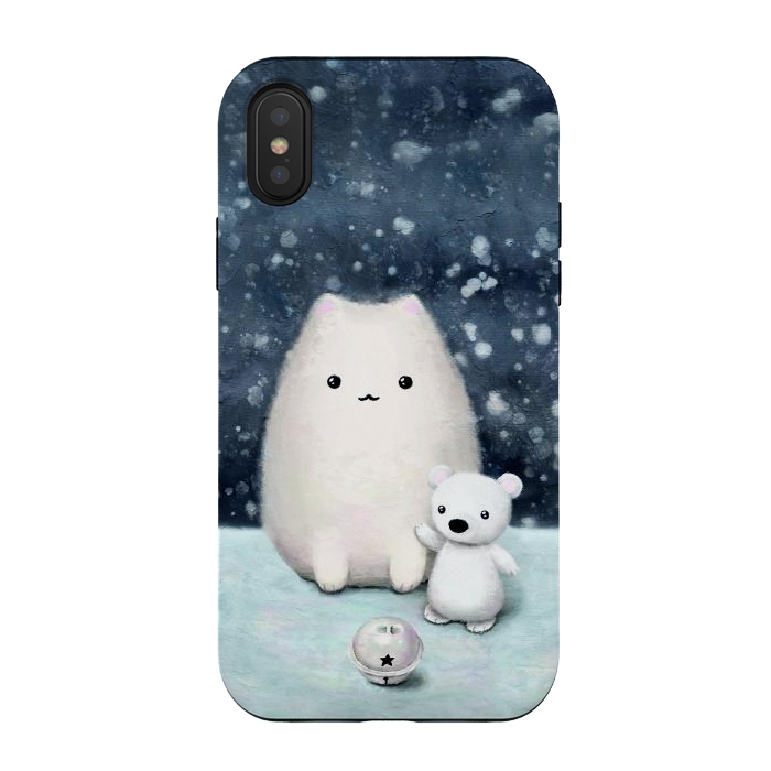 iPhone Xs / X StrongFit Winter cat by Laura Nagel