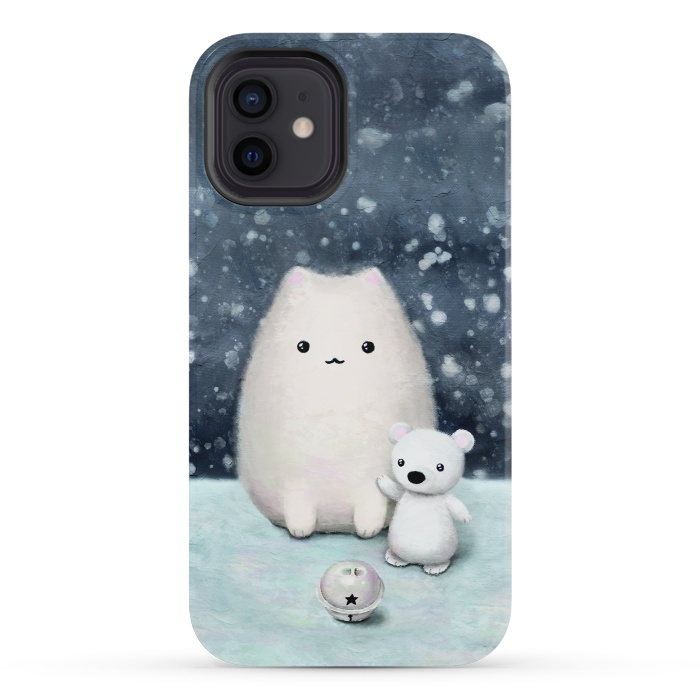 iPhone 12 mini StrongFit Winter cat by Laura Nagel