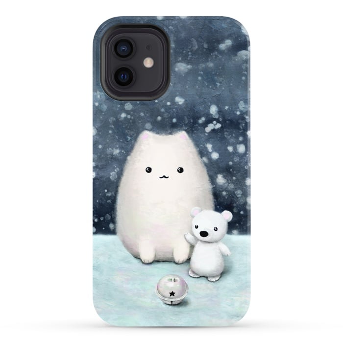 iPhone 12 StrongFit Winter cat by Laura Nagel