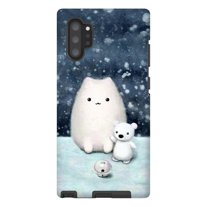Galaxy Note 10 plus StrongFit Winter cat by Laura Nagel