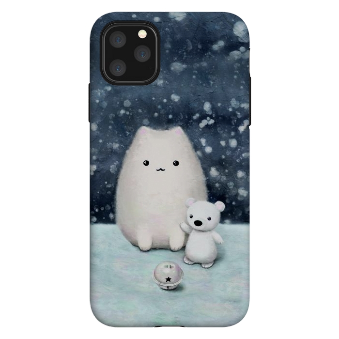 iPhone 11 Pro Max StrongFit Winter cat by Laura Nagel