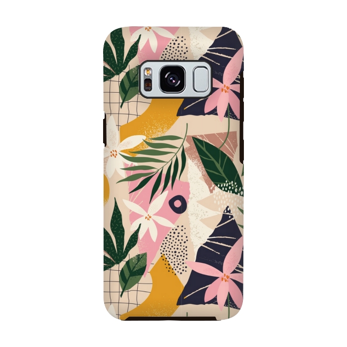 Galaxy S8 StrongFit tropical love leaves 2 by MALLIKA