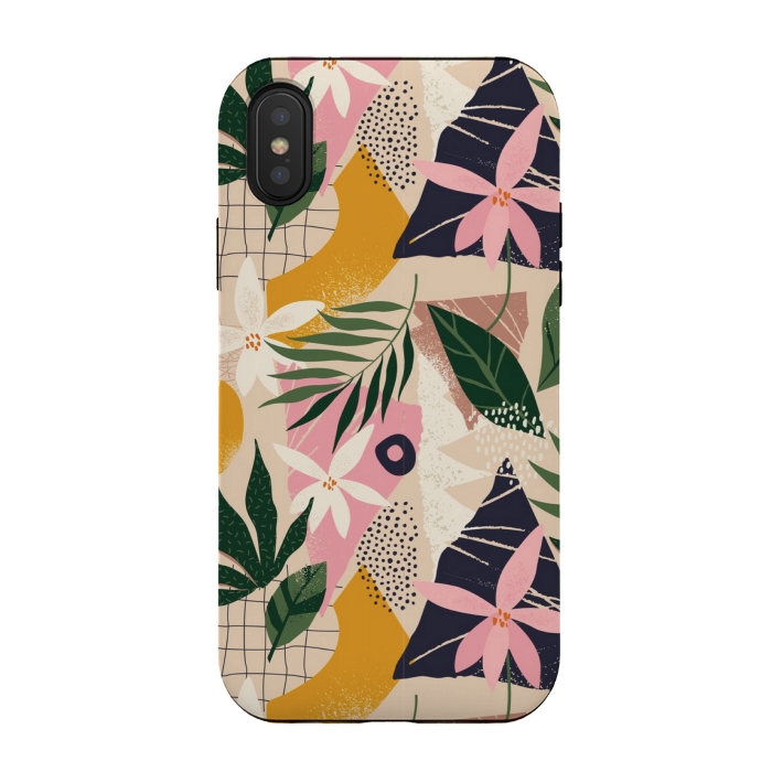 iPhone Xs / X StrongFit tropical love leaves 2 by MALLIKA