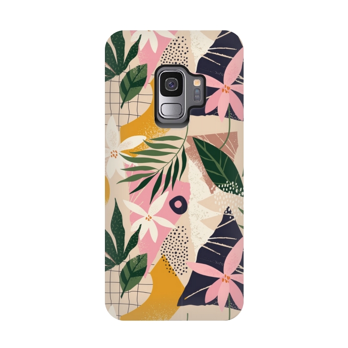 Galaxy S9 StrongFit tropical love leaves 2 by MALLIKA