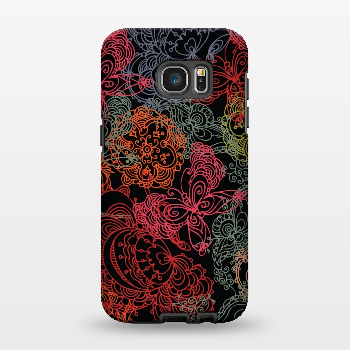 Galaxy S7 EDGE StrongFit pretty butterfly pattern by MALLIKA