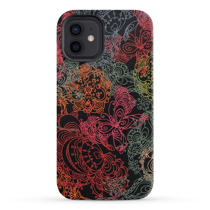 iPhone 12 mini StrongFit pretty butterfly pattern by MALLIKA