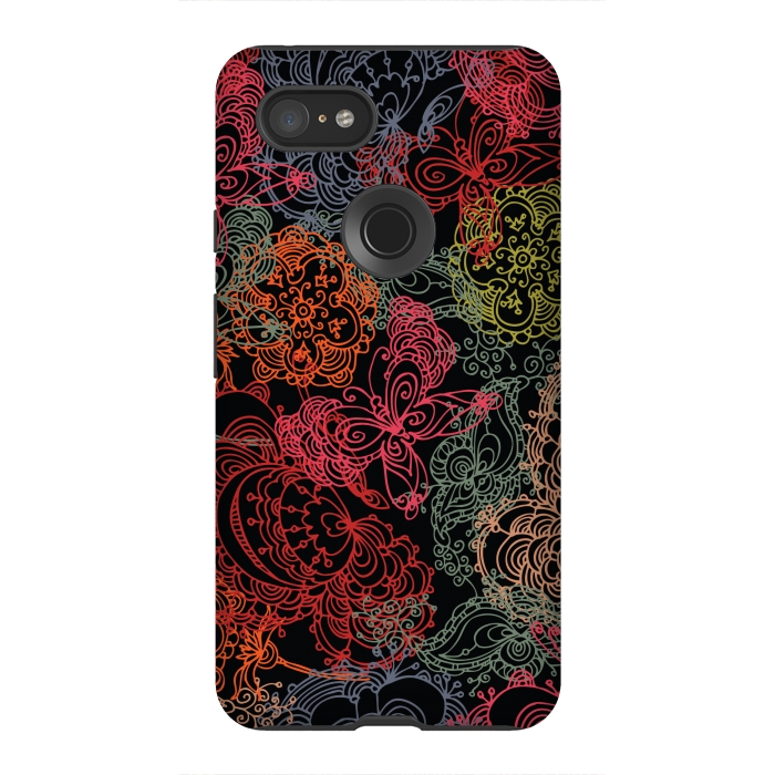 Pixel 3XL StrongFit pretty butterfly pattern by MALLIKA