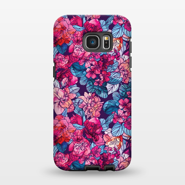 Galaxy S7 EDGE StrongFit pink floral pattern 6 by MALLIKA