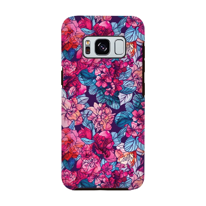 Galaxy S8 StrongFit pink floral pattern 6 by MALLIKA