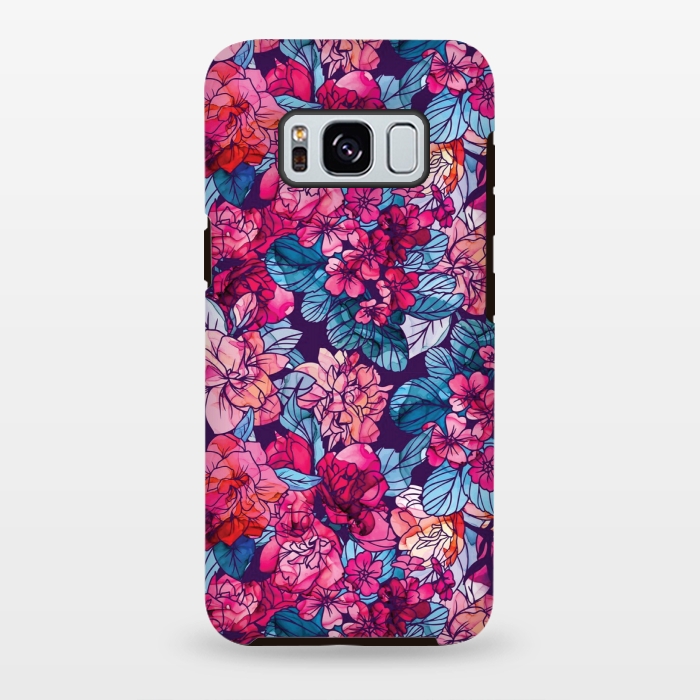 Galaxy S8 plus StrongFit pink floral pattern 6 by MALLIKA