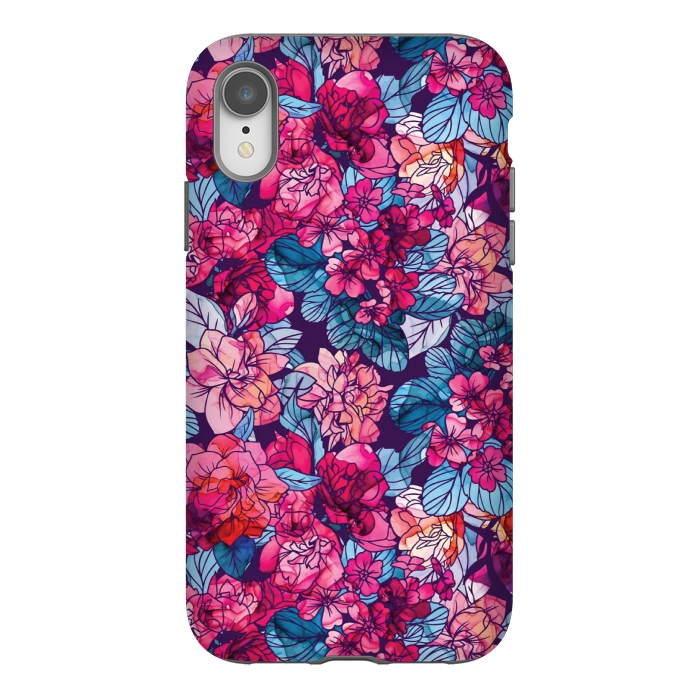 iPhone Xr StrongFit pink floral pattern 6 by MALLIKA