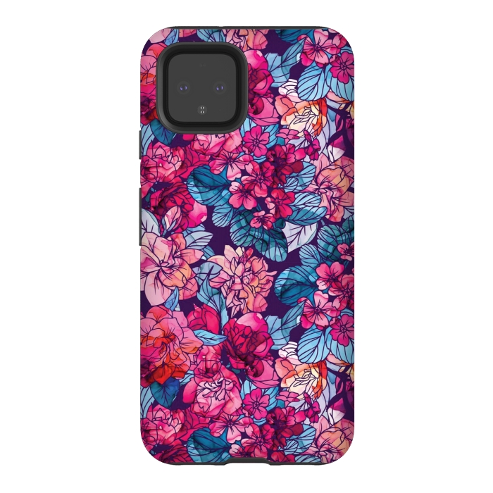 Pixel 4 StrongFit pink floral pattern 6 by MALLIKA