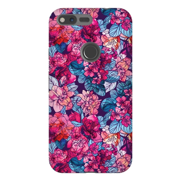 Pixel XL StrongFit pink floral pattern 6 by MALLIKA