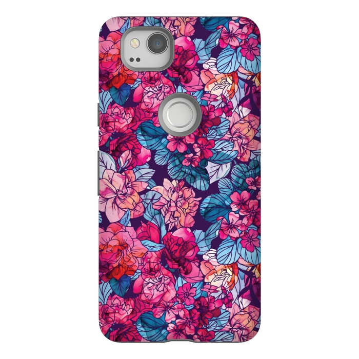 Pixel 2 StrongFit pink floral pattern 6 by MALLIKA