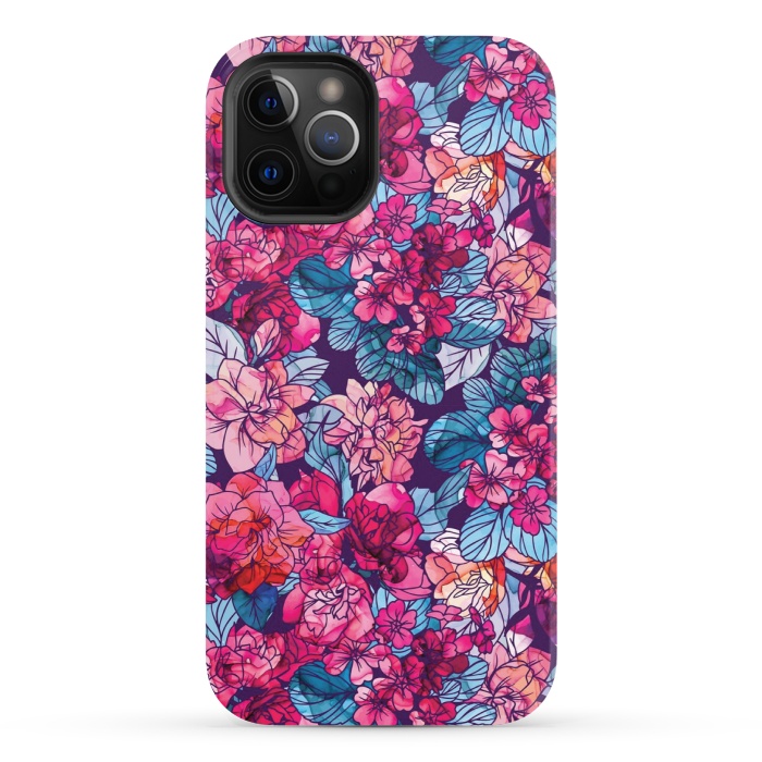 iPhone 12 Pro StrongFit pink floral pattern 6 by MALLIKA