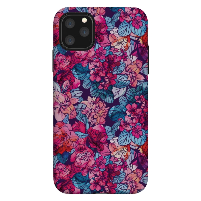 iPhone 11 Pro Max StrongFit pink floral pattern 6 by MALLIKA