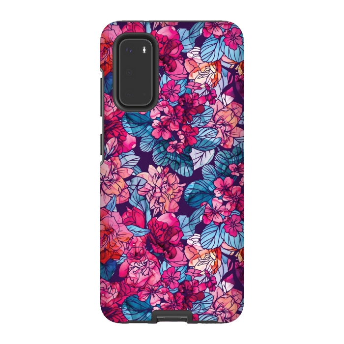 Galaxy S20 StrongFit pink floral pattern 6 by MALLIKA