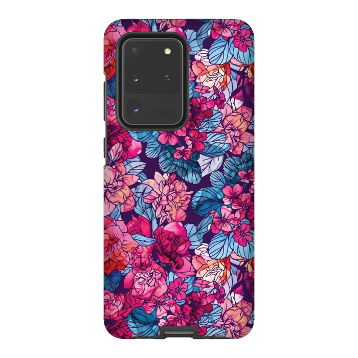 Galaxy S20 Ultra StrongFit pink floral pattern 6 by MALLIKA