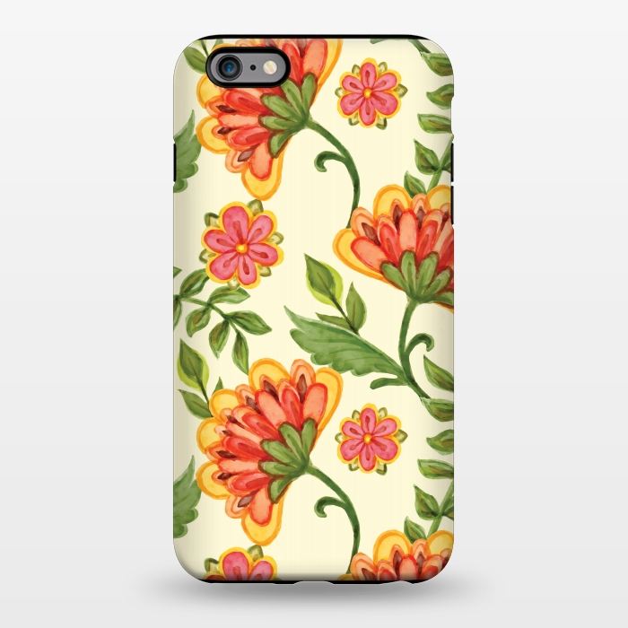 iPhone 6/6s plus StrongFit red yellow green floral pattern by MALLIKA