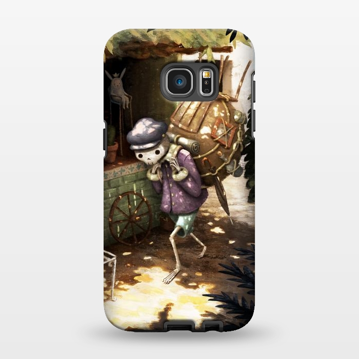 Galaxy S7 EDGE StrongFit Wandering skeleton by Laura Nagel