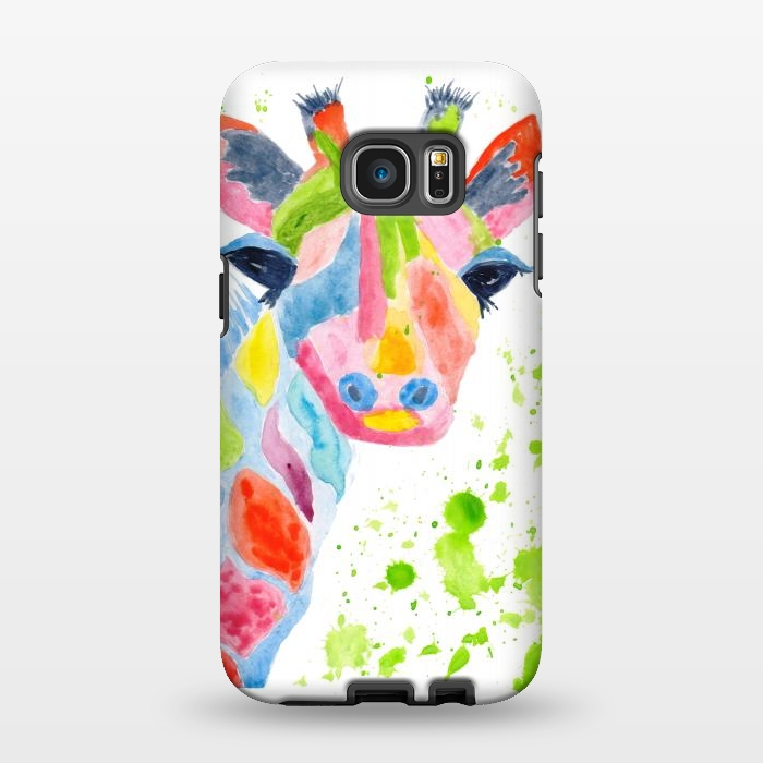 Galaxy S7 EDGE StrongFit Giraffe watercolor  by ArtKingdom7