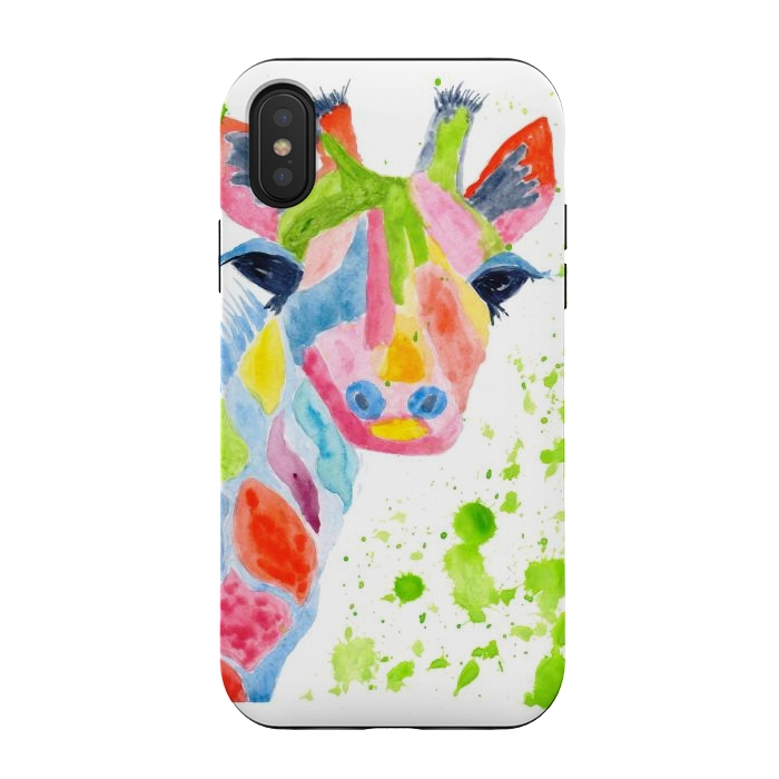 iPhone Xs / X StrongFit Giraffe watercolor  by ArtKingdom7