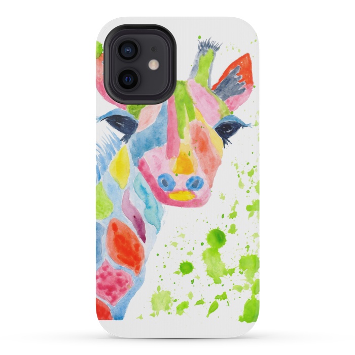 iPhone 12 mini StrongFit Giraffe watercolor  by ArtKingdom7