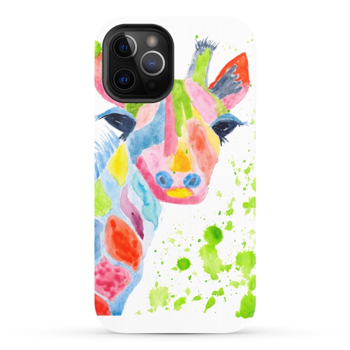 iPhone 12 Pro StrongFit Giraffe watercolor  by ArtKingdom7
