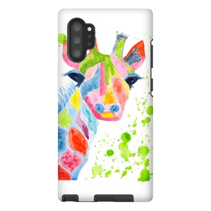 Galaxy Note 10 plus StrongFit Giraffe watercolor  by ArtKingdom7