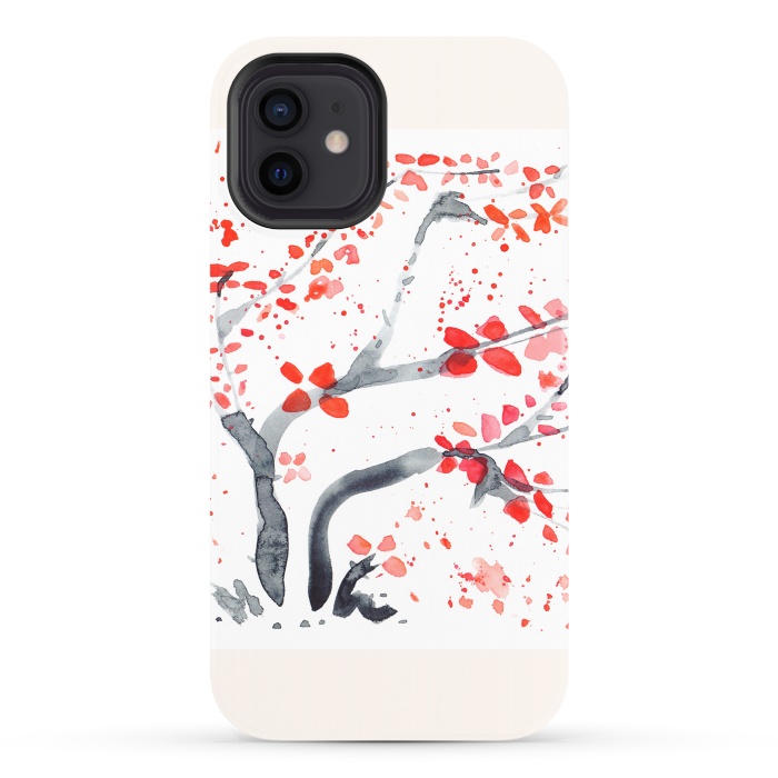 iPhone 12 StrongFit Sakura painting watercolor by ArtKingdom7