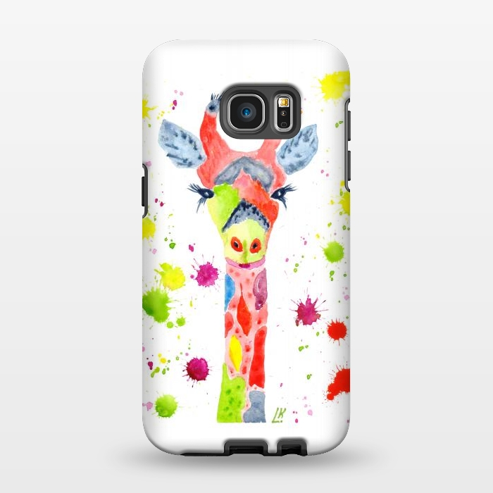 Galaxy S7 EDGE StrongFit Giraffe watercolor 2 by ArtKingdom7