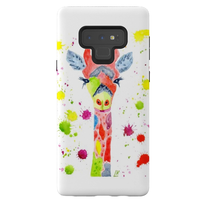 Galaxy Note 9 StrongFit Giraffe watercolor 2 by ArtKingdom7