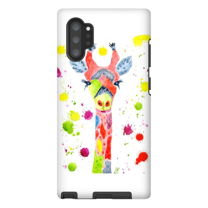 Galaxy Note 10 plus StrongFit Giraffe watercolor 2 by ArtKingdom7