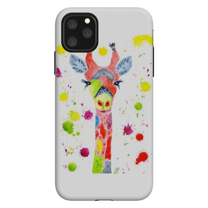 iPhone 11 Pro Max StrongFit Giraffe watercolor 2 by ArtKingdom7