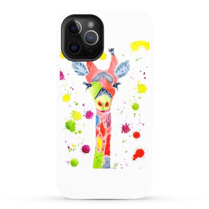 iPhone 12 Pro Max StrongFit Giraffe watercolor 2 by ArtKingdom7
