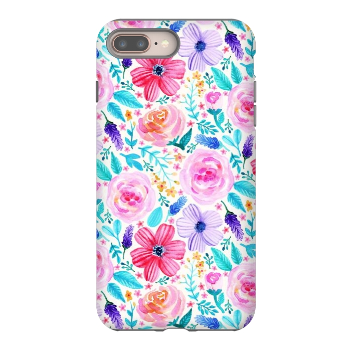 iPhone 7 plus StrongFit Bold Blooms - Cool Colours by Tangerine-Tane