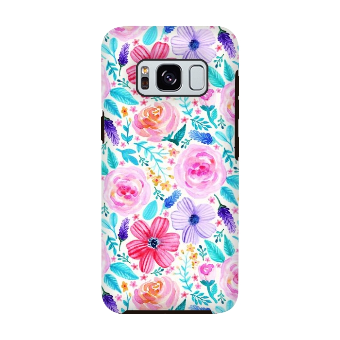 Galaxy S8 StrongFit Bold Blooms - Cool Colours by Tangerine-Tane