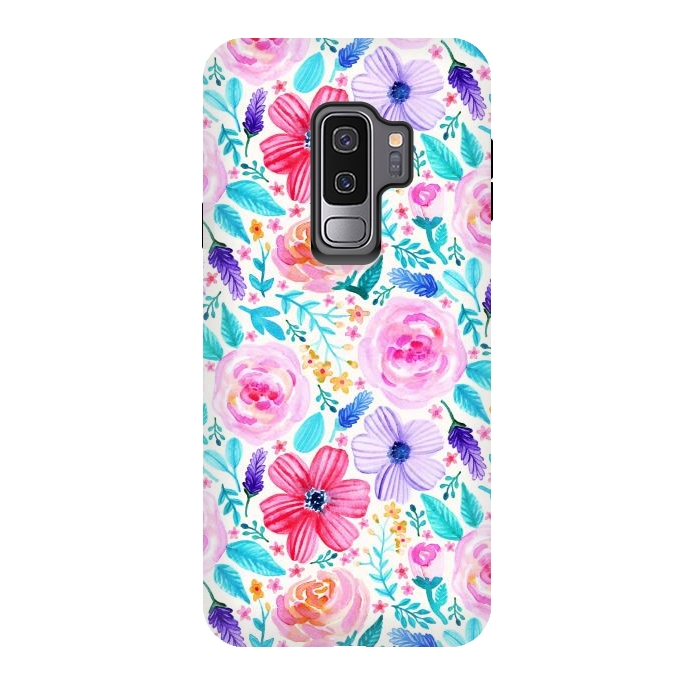 Galaxy S9 plus StrongFit Bold Blooms - Cool Colours by Tangerine-Tane