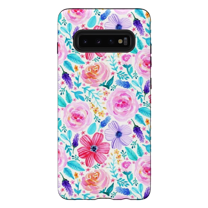 Galaxy S10 plus StrongFit Bold Blooms - Cool Colours by Tangerine-Tane