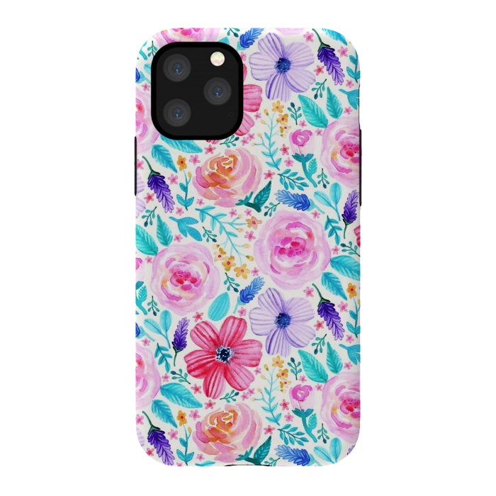 iPhone 11 Pro StrongFit Bold Blooms - Cool Colours by Tangerine-Tane