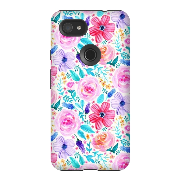 Pixel 3AXL StrongFit Bold Blooms - Cool Colours by Tangerine-Tane