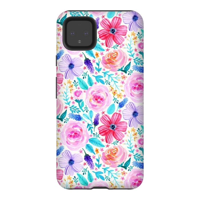 Pixel 4XL StrongFit Bold Blooms - Cool Colours by Tangerine-Tane