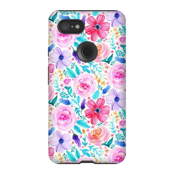 Pixel 3XL StrongFit Bold Blooms - Cool Colours by Tangerine-Tane