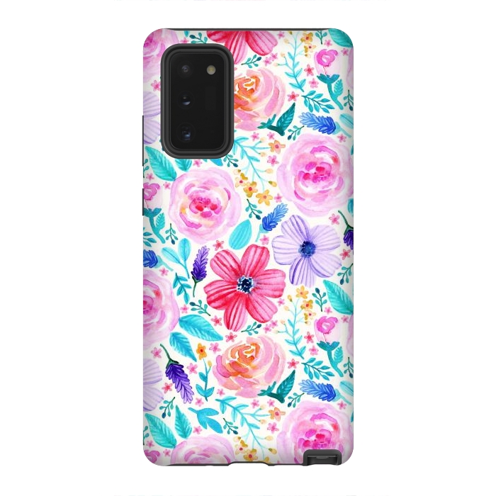 Galaxy Note 20 StrongFit Bold Blooms - Cool Colours by Tangerine-Tane