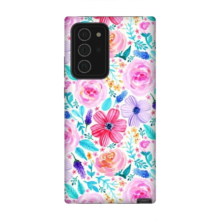 Galaxy Note 20 Ultra StrongFit Bold Blooms - Cool Colours by Tangerine-Tane