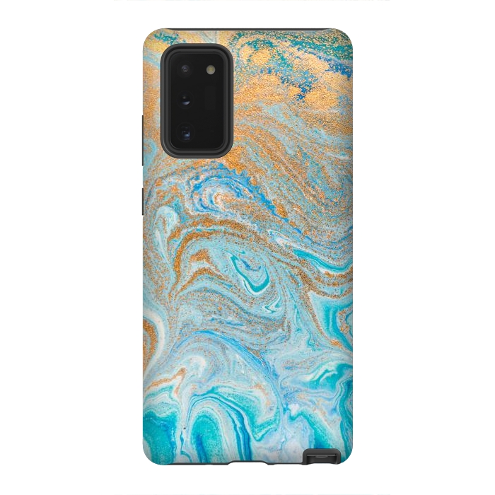 Galaxy Note 20 StrongFit Blue Marbling Artwork by ArtsCase