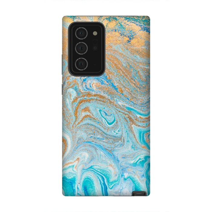 Galaxy Note 20 Ultra StrongFit Blue Marbling Artwork by ArtsCase
