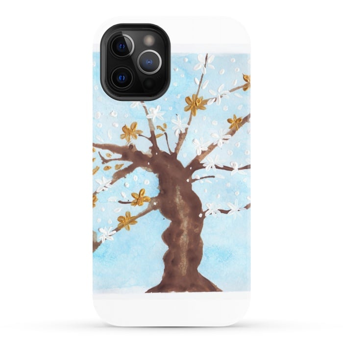 iPhone 12 Pro StrongFit Tree of life painting watercolor by ArtKingdom7