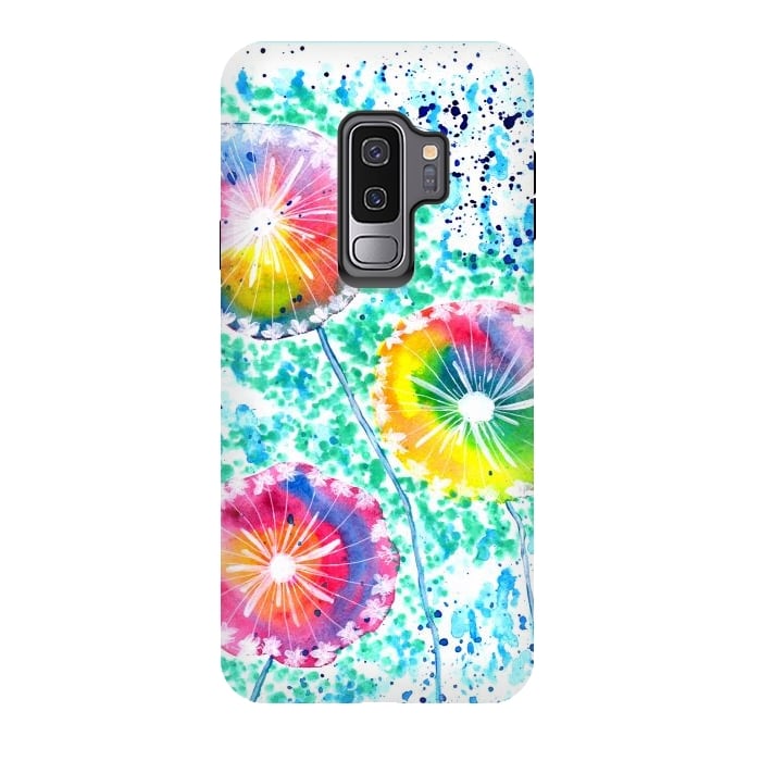 Galaxy S9 plus StrongFit Dandelion watercolor by ArtKingdom7