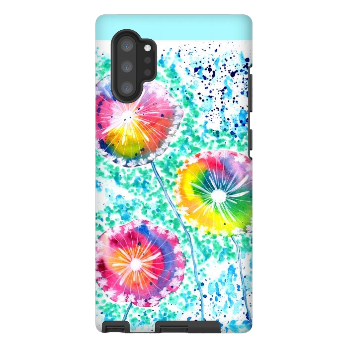 Galaxy Note 10 plus StrongFit Dandelion watercolor by ArtKingdom7